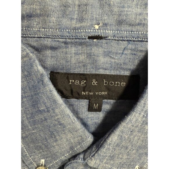 RAG & BONE classic fit beach Shirt size M color Blue NWOT - Picture 2 of 5